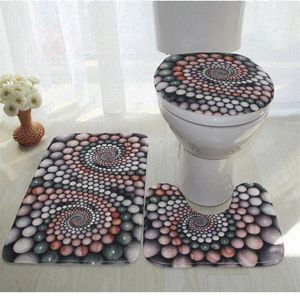 Colorful Bathroom Rugs 3 pcs/set Closestool Seat Mat Toilet Seat Mat Anti Slip wc Mat 3D Effect Floor Mats Home Toilet Carpet 200923