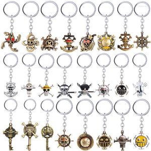 Keychains One Piece Anime Keychain Car Bag Charm Key Chain Ring Pendant Keyring Luffy Hat Zoro Sanji Wanted Holder Accessories Jewelry Fred2