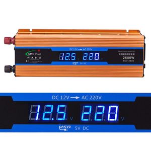 Inverter per auto 2600W dc 12V a ca 220V Display digitale Tensione Onda sinusoidale modificata Protezione da sovraccarico di potenza CY901-CN