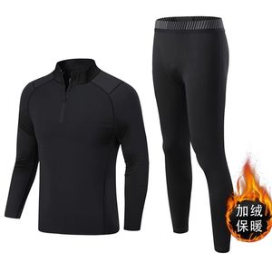 Kış Sıkıştırma Spor Giyim Erkekler Polar Fitness Base Katmanı Çocuk Dış Mekan Jogging Suit Termal Kayak İç çamaşırı 2 Parça Takip 220518