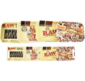 Raw Cartoon Rolling Tray Metal Cigarette Smoking Trays Tobacco Plate Case Storage 12.5cm 4 Styles Machine Tool Gift
