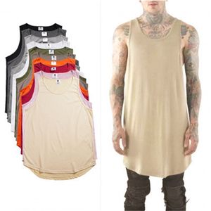 Summer Men T-Shirt Sleeveless Tees Curved Hem Vest Tee Classic street personality Casual Singlet Shirts 9 color S-2XL W220426