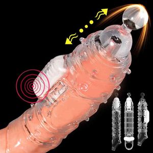 Penis Extensions Condom Sleeve Male Enlargement Delay Vibrator Clit Massager Cock Ring Vibrating Cover Adult Sex Toys for Men261s256h