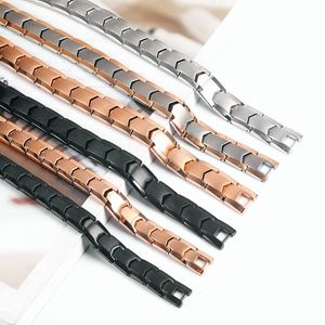 Men's Bangle Stainless Steel Jewelry Premium love Design Full Magnetic Bracelet Germanium Stone Titanium Steels Bracelet