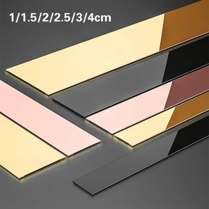 Bandes de bord de 5 mètres, bande de carrelage mural décorative en acier inoxydable pour salon, garniture auto-adhésive pour bordure de plafond 220607