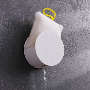 Hooks Rails Kitchen Organizer Nail-Free Seamless Round Wall Hanging Scouring Pad Rag Steel Ball Rack Sponge Drain Storage Rackhooks