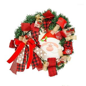 Decorações de Natal Black Brand Pattern Wreath Garland Porta Janela Parede Pendurada Decoração de Ornamento 25cm
