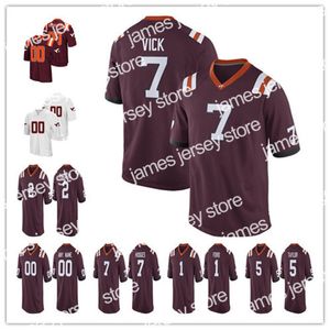 James Custom Virginia Tech Hokies Football Qualquer nome número 7 Michael Vick 2 Hendon Hooker 5 Ryan Willis Damon Hazelton NCAA College Jersey S-4xl