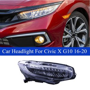 2016-2021 Anno Auto LED Head Light Assembly Per Honda Civic X G10 Faro Dinamico Segnale di Girata High Beam Angle Eye Accessori Auto Lampada