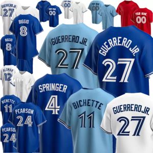 Vladimir 27 Guerrero Jr. Jersey Bo 11 Bichette George 4 Springer Custom Baseball Nate Jerseys Pearson Cavan Biggio Randal Grichuk Joe Roberto Alomar Stroman