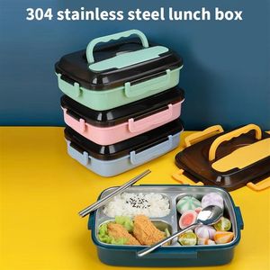 Lunch Box per bambini Contenitori per alimenti Microwavable Bento Snack Scatole impermeabili per scuola in acciaio inossidabile RRA12747