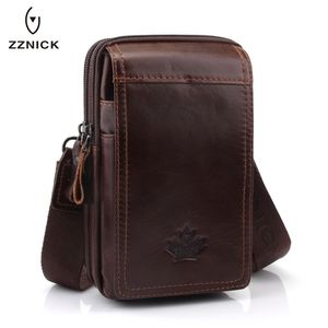 ZZNICK NEW MENS Genuine Leather Belt Waist Bag Military Fanny PACK Molle Small Money Phone Waist Pack Bum Pouch Purse 201118