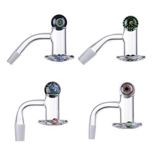 Eğimli kenar spinner kapağı cam mermer yakut inciler sigara aksesuarları 10mm 14mm erkek eklem 45 90 derece blender spin kuvars banger çiviler tütün araçları BSQB01