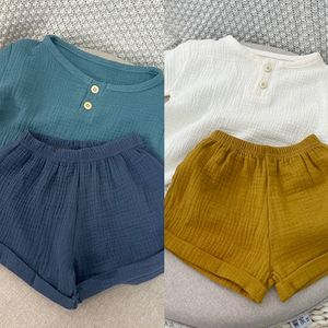 Kinderkleidung Baby Jungen Kurzarm Shorts 2-teiliges Kleidungsset für Kinder Sommerkostüm für Mädchen Anzug 1 5 Jahre Jungen Outfit 1007 D3