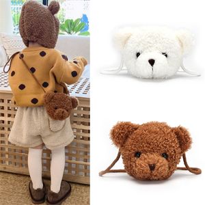 Borsa a tracolla in peluche con orso carino per bambini Borse a tracolla per cartoni animati per bambini Zaino in peluche kawaii per bambine 220701