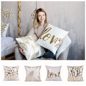 Kissen/Dekokissen Almofadas Decorativas Para Sofaüberwurf Superweicher Samt-Goldfolien-Kissenbezug Home Decorative Decor Heart LoveCushi