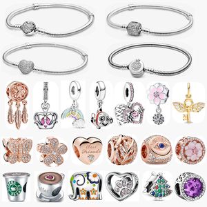 Nya charmarmband S925 Sterling Silver Bead Armband Set Diy Ladies Charm Fashion Jewelry Original Fit Pandora Pendants