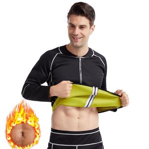 Mäns kroppsformar män shaper neopren svettning gå ner i vikt bastu kostym bantning väst fitness fett brännare magkorsett träning skjorta shapewear