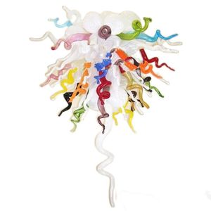 Nordic Creative Chandelier Lamp Colorful LED Pendant Light Modern Hand Blown Glass Chandeliers 24 Inches