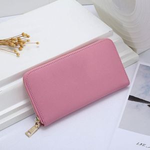 패션 여성 클러치 지갑 단색 스타일 지갑 싱글 지퍼 지갑 디자이너 레이디 남성 긴 클래식 코인 지갑 카드 hol213Z