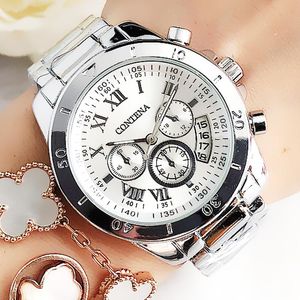 Wristwatches Women Watches Fashion Watch 2022 Genève Luxury Designer Märke Ladies Quartz Silver Case Wrist Gift för