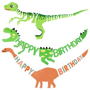 Dinosaur Themed Banner 3meter Jungle Party Supplies Banner Flags for Baby Shower Kids Boys Dino Shape Birthday Decoration