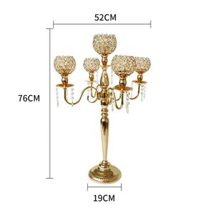 Crystal Candlesticks Pillar Glass Metal Candle Tealight Holders Lantern Home Wedding Table Centerpieces AccessoriesDecoration M