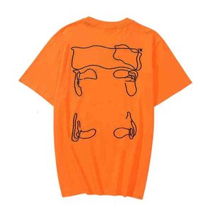 Dostyki z koszulki Offs Biała nieregularna strzałka Summer Latowa koszulka z krótkim rękawem dla mężczyzn i kobiet drukowana litera x na tylnym wydruku