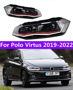 2 PCS Car Lights Parts For VW Virtus 20 19-20 22 New Polo Head lamps LED or Xenon Headlight LED Dual Projector FACELIFT