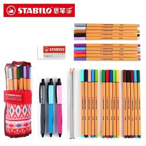 0.4mm Fiber Pen 25 Colors Art Marker Needle Tip Gel with Bag for Sketching Manga Design School Supplies Y200709