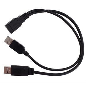 USB 3.0 Kvinna till 2 dubbel dubbla strömförsörjning USB Male Splitter Extension Cable Hub laddning för skrivare