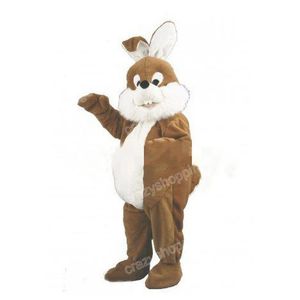 Halloween Brown Rabbit Mascot Costume de desenho animado Personagem tema dos adultos Tamanho do natal Carnival Festa de aniversário Roupa ao ar livre