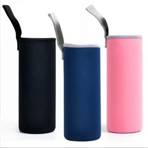 Wholesale water bottle straps holders resale online - Mugs Neoprene Glass Water Bottle Sleeves Holders With Carry Straps Multi Color Quality Rubber Insulation for Colder Or Hot B0404