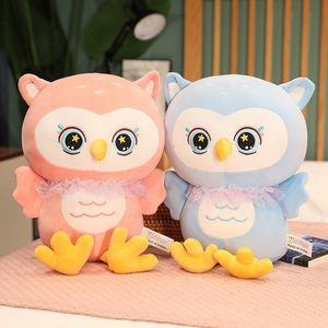 24cm casal laço coruja pelúcia brinquedo boneca dormindo travesseiro pelúcia animal