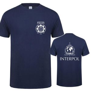 Herr t-shirts internationella t-shirt män interpol t-shirt kort ärm mans coola tshirts qr-023men's Men'smen's