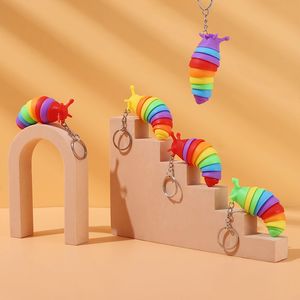Slug oyuncak salyangoz anahtarlık 7.5cm fidget oyuncaklar süper dekompresyon yaratıcı araba anahtar zinciri tırtıl çanta bebek kolye hediyeleri