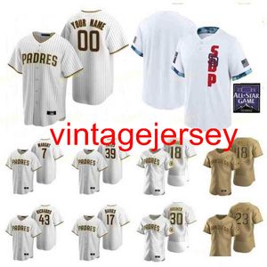 Männer Frauen Jugend 2021 All-Star Game Baseball Jerseys 11 Yu Darvish 2 Trent Grisham 25 Tim Hill 30 Eric Hosmer 36 Pierce Johnson Custom