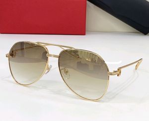 Classic Pilot Sunglasses for Men 0110S Yellow Gold Frame Gold Mirror Lens Mens Shades Sonnenbrille gafa de sol with Box