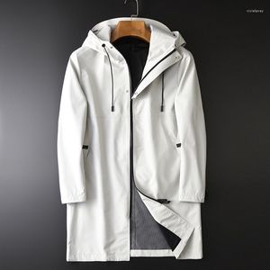 Men's Trench Coats Classic Medium Long Mens Jackets Windproof And Waterproof Hooded Size 4xl Slim Fit Simple Male Viol22