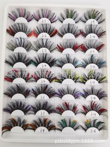 Fluffy Eyelashes Color Ciglia finte Shiny 25mm Crystal Glitter Abbellimento Ciglia 3D Commercio all'ingrosso della fabbrica