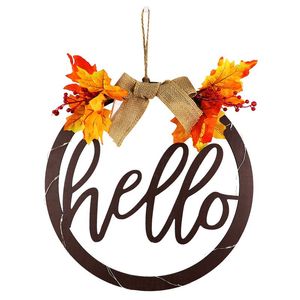 Decorative Flowers & Wreaths Welcome Hanger Halloween Wreath Door Front Decoration Decor Home Small For WindowsDecorative