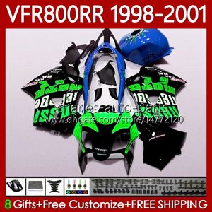 Honda VFR 800RR 800 CC RR 인터셉터 1998-2001 128NO.150 VFR-800 VFR800 RR VFR800RR Green Repsol 98 99 00 01 800CC VFR800R 1998 1999 2000 2000 2001 Fairing Kit