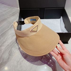 Designer Visor Cap For Women Luxury Hollow Hats Classic Triangle Label Shaded Casquette Bucket Hat Fitted Seaside Resort 2206184XQ