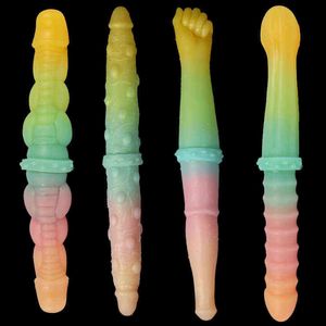 NXY Dildos Líquido Silicone Novo Double Dirigido Penis Feminino Falso Anal Plug Adulto Produtos do Sexo Massagem Masturbação Dispositivo 0316