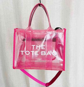 Fashion Transparent Large Tote Bag Designer Clear Pvc Women Handbags Luxury Shoulder Crossbody Bags Summer Beach Jelly Bag 2022 G220607