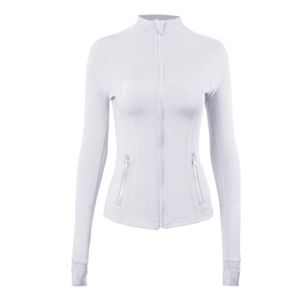 Lu Yogas Jacket Lemen Women Yoga Outfits Define Workout Sport Coat Fiess Jackets Quick Dry Activewear Top Solid Zip Up Sweatshirt Sportw