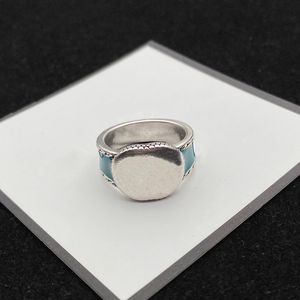 Модельер кольцо для женщин мужчины любят кольца титановые стальные классические голубые эмалевые украшения для любовников обручальные кольца роскошные буквы 2022