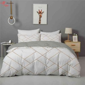 Luxury Geometry King Quuen Duvet Quilt Covers 220/240/260 Nordic Bedspreads 2 People Double Bed Cover 150 Bedding Set for Winter