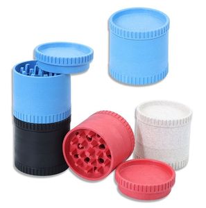 IN Stock 56MM 4 Piece Colorful Plastic Herb Grinder for Smoking Hookahs Grinders with 5 Color