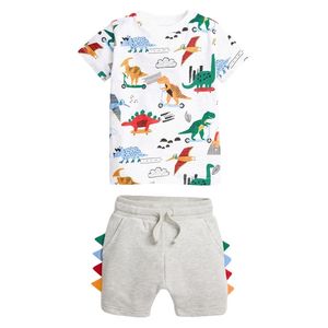 Barn sommar baby pojke boutique kläder småbarn dinosaurie design toppar bomullsuppsättning för barn 2 3 4 5 6 7 år 220507